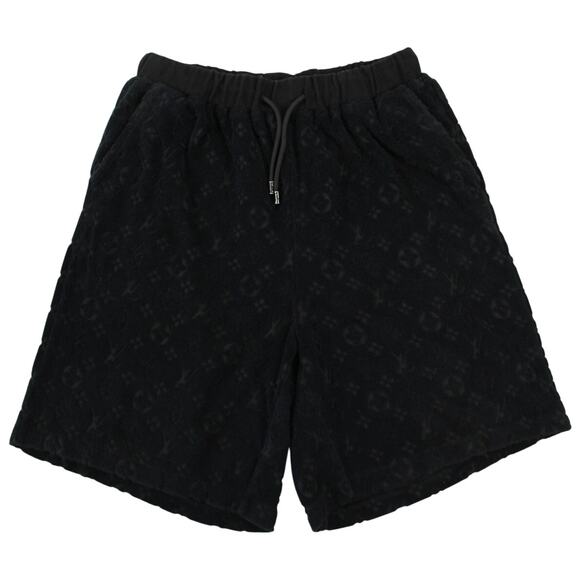 Louis Vuitton Monogram Terry Black Shorts Size M Cotton Made in Italy - Picture 1 of 12